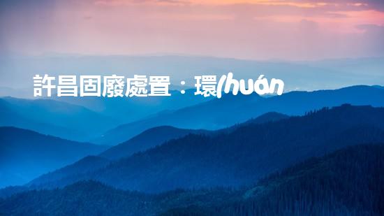許昌固廢處置：環(huán)境危機下的挑戰(zhàn)與突破！